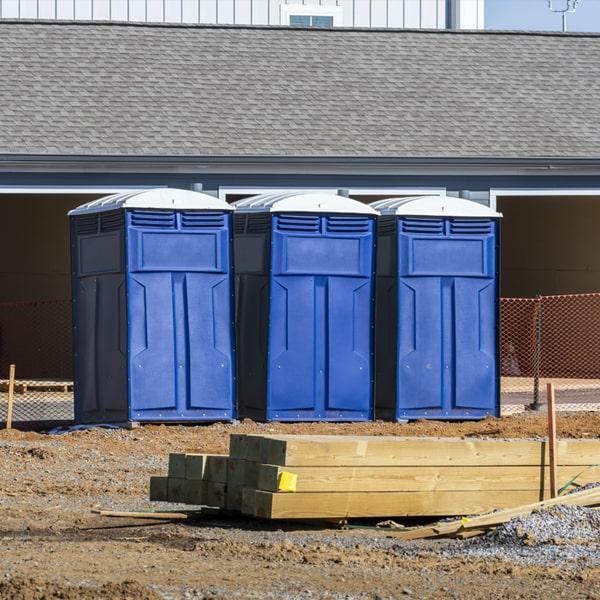 Heavy-duty construction site porta potty in Woburn, Massachusetts