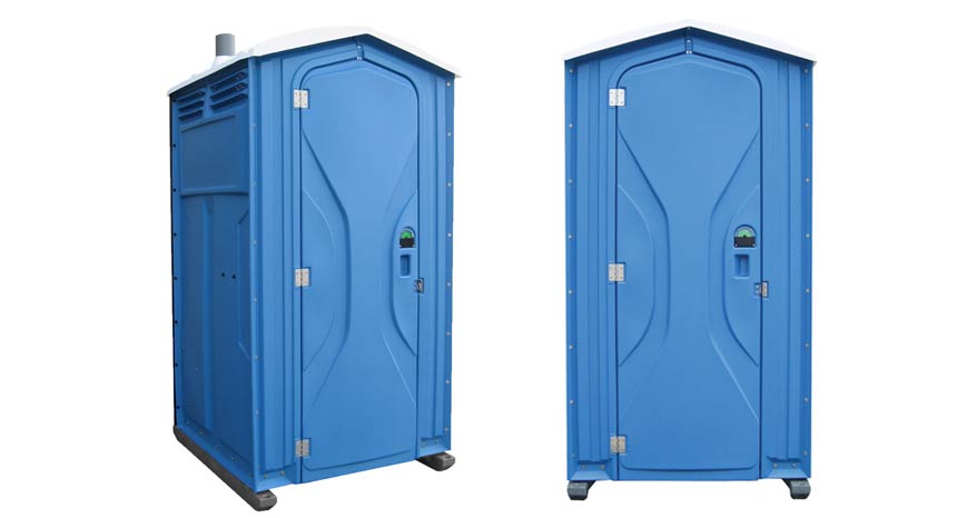 Long-term porta potty units on site in Woburn, Massachusetts